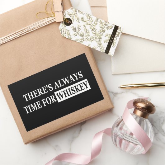 ウイスキおもしろいー好きの引用文 長方形シール (ギフト)