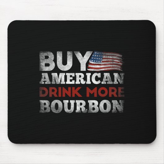 ウイスキおもしろいー引用文米国旗買アメリカドリンク店 マウスパッド (正面)