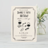 ウイスキお洒落シファンキーーシガー50誕生日 招待状 (スタンド正面)