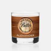 ウイスキパーソナライズされたーの誕生日で年齢が上がる ウイスキーグラス (正面)