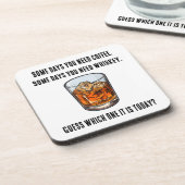 ウイスキーおもしろいタンブラー – コーヒーかウイスキー？ コースター (左側)