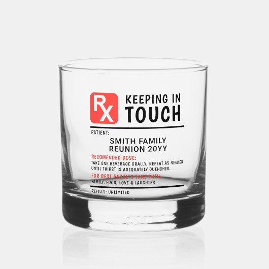 ウイスキーおもしろい処方家族懇親会カスタム ウイスキーグラス (正面)