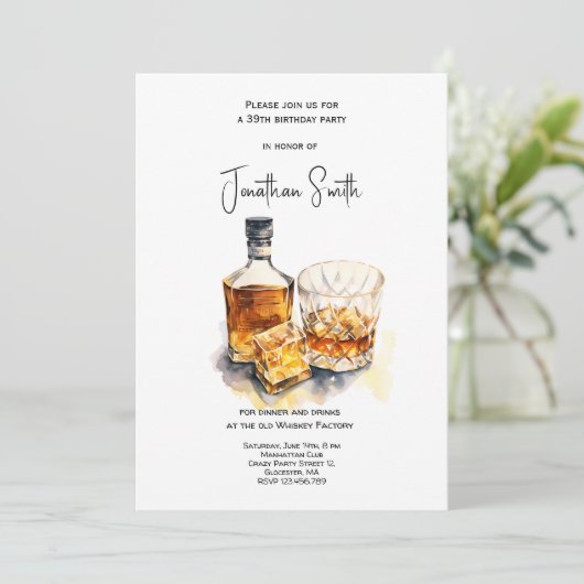 ウイスキーお祝い誕生日パーティー 招待状 (スタンド正面)