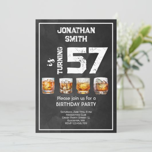 ウイスキーお祝い誕生日パーティー 招待状 (スタンド正面)