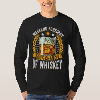 ウイスキーが楽しい飲酒予報　ウィスキーを飲むボーン Tシャツ