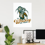 「ウイスキーで信頼できる」おもしろいヴィンテージ・ウィスキーバー・アート ポスター (ホームオフィス)