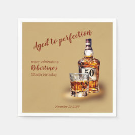 ウイスキーで祝う50歳の誕生日 Aged to Perfection スタンダードカクテルナプキン