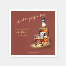 ウイスキーで祝う50歳の誕生日 Aged to Perfection スタンダードカクテルナプキン