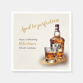ウイスキーで祝う50歳の誕生日 Men's Aged to Perfection Whiskey スタンダードカクテルナプキン