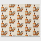 ウイスキーとグラス ラッピングペーパー (フラット)