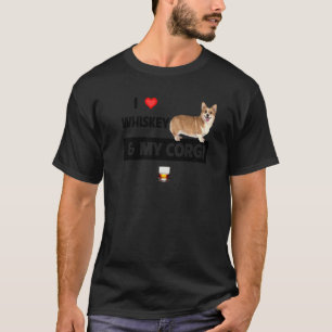 ウイスキーとコーギーが好きなコーギーのママパパのためのドッグ・ドリンキングS Tシャツ
