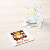 ウイスキーとサンシャイン スクエアペーパーコースター (インサイチュ)