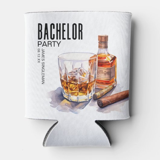 ウイスキーとシガーのモダンバチュラーパーティ 缶クーラー (正面)