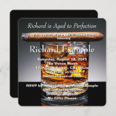 ウイスキーとシガーの誕生日パーティー 招待状 (正面/裏面)