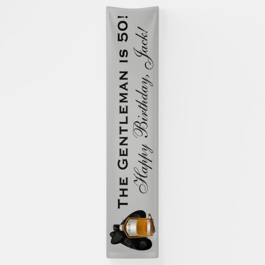 ウイスキーとシガーマンの誕生日バナー 横断幕 (縦)