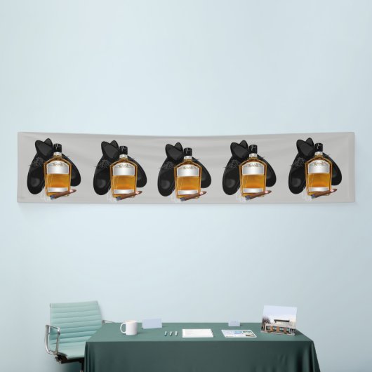 ウイスキーとシガーリピート誕生日バナー 横断幕 (トレードショー)