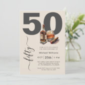 ウイスキーとシガー男らしスの50th誕生日パーティー 招待状 (スタンド正面)