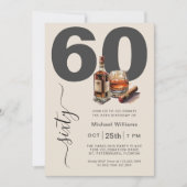 ウイスキーとシガー男らしズ60th誕生日パーティー 招待状 (正面)