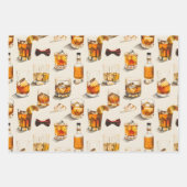 ウイスキーとボウタイデザイン ラッピングペーパーシート (正面)