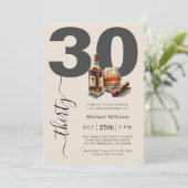 ウイスキーと男らし葉巻30歳の誕生日パーティー 招待状 (スタンド正面)