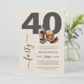 ウイスキーと男らし葉巻40歳の誕生日パーティー 招待状 (スタンド正面)