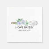 ウイスキーと花のベーキング スタンダードカクテルナプキン (正面)