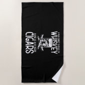 ウイスキーと葉巻が大好きな人 ビーチタオル (正面)