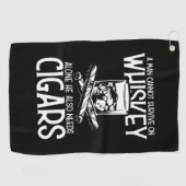 ウイスキーと葉巻が好きな男 ゴルフタオル (横)