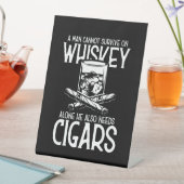 ウイスキーと葉巻が好きな男 台座サイン (インサイチュ)