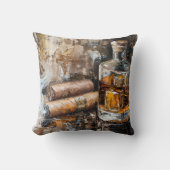 ウイスキーと葉巻で時間を過ごす クッション (正面)