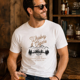 ウイスキーと葉巻のバチェラー・パーティ・キャビン・レイクハウス Tシャツ