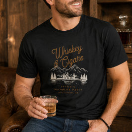 ウイスキーと葉巻のバチェラー・パーティ・キャビン・レイクハウス Tシャツ