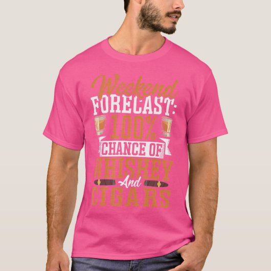 ウイスキーと葉巻100% Tシャツ (正面)