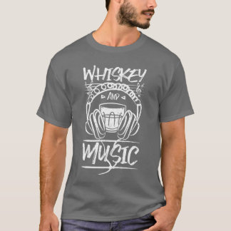 ウイスキーと音楽の友達 Tシャツ