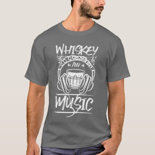 ウイスキーと音楽の友達 Tシャツ (正面)