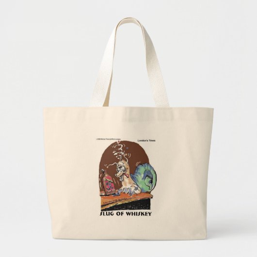 ウイスキーのおもしろいカタツムリの贈り物&ティー ラージトートバッグ (正面)