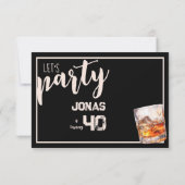 ウイスキーのアルコ大人の誕生日パーティー サンキューカード (裏面)