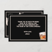 ウイスキーのアルコ大人の誕生日パーティー サンキューカード (正面/裏面)