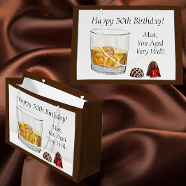 ウイスキーのウォーターカラー チョコレート トリュフ 誕生日 ラージペーパーバッグ