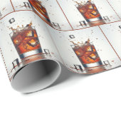 ウイスキーのキューブの飛び散り ラッピングペーパー (ロールコーナー)