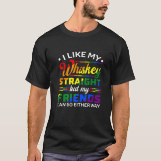 ウイスキーのストレートLGBTプライドゲイ Tシャツ