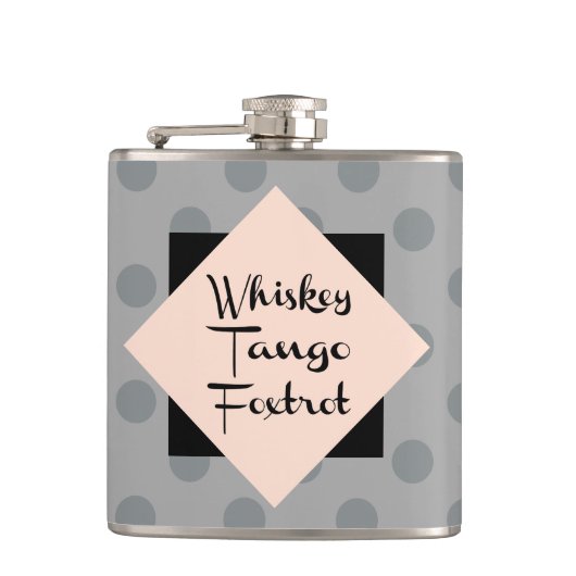 ウイスキーのタンゴおもしろいFoxtrot フラスク (正面)