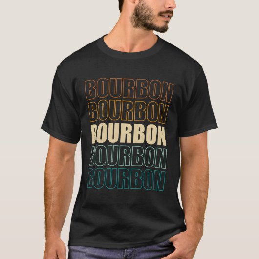ウイスキーのバーボンを飲む Tシャツ (正面)