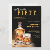 ウイスキーのバーボンマガジンカバー誕生日パーティー 招待状 (正面)