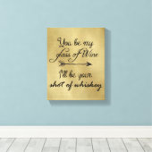 ウイスキーのワインショット1杯 キャンバスプリント (インサイチュ (ウッドフロア))