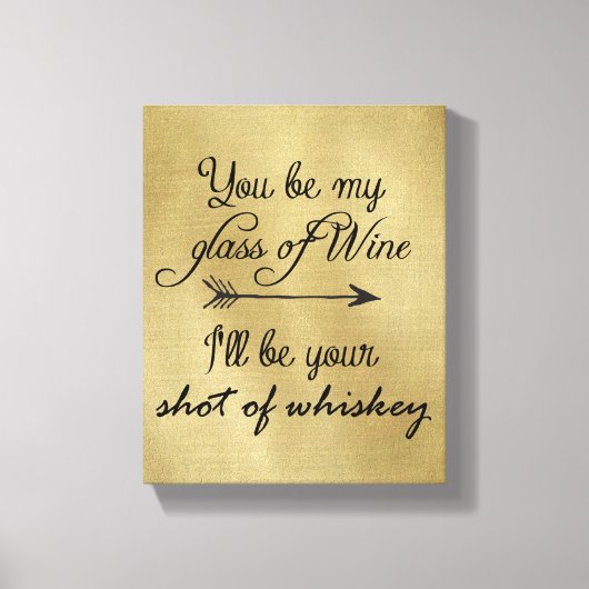 ウイスキーのワインショット1杯 キャンバスプリント (正面)