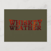 ウイスキーの天気おもしろいアルコールことわざギフト シーズンポストカード (正面)