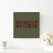 ウイスキーの天気おもしろいアルコールことわざギフト スクエア壁時計 (ホーム)