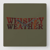 ウイスキーの天気おもしろいアルコールことわざギフト スクエア壁時計 (正面)