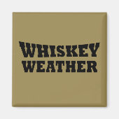 ウイスキーの天気おもしろい飲用ことわざ マグネット (正面)